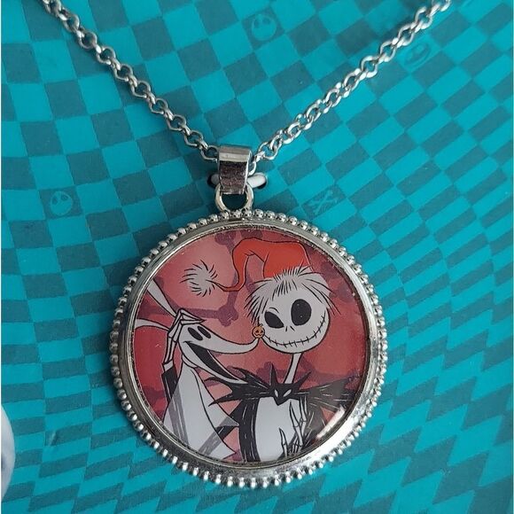 Disney Tim Burton's The Nightmare Before Christmas Necklace Jack & Zero - Picture 2 of 3